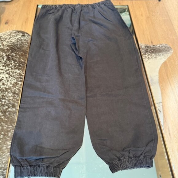 Pre-Loved Zara Premium Denim Collection Dark Grey Linen Joggers - Size L - Picture 5 of 6